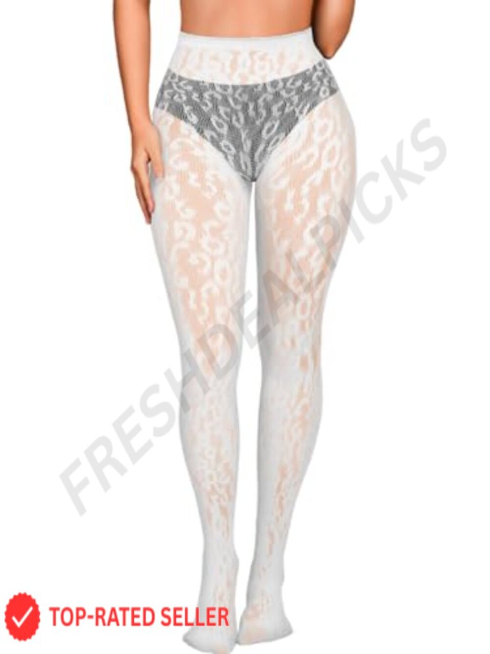 Women's Leopard Print Lace Tights Fishnet Pantyhose Club Rave Sheer Cheetah